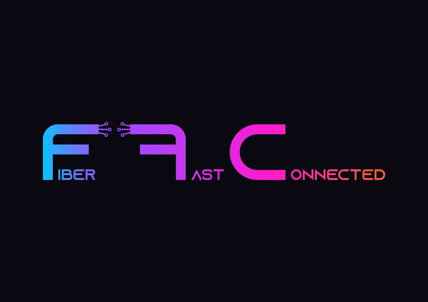 Fiber Fast Connected — Logotype complet, sur fond sombre