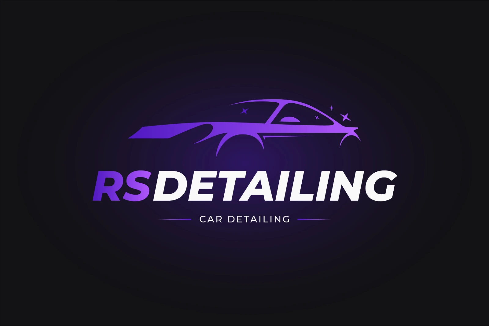 RS Detailing — Logotype complet, sur fond sombre
